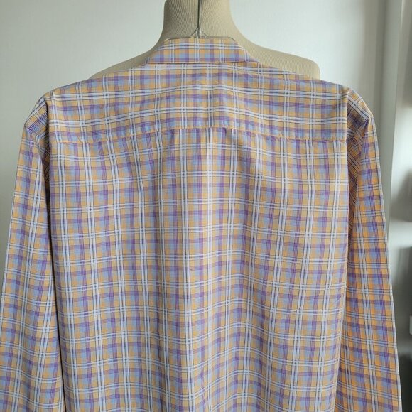 Men's Bugatchi Julian Shaped Fit Plaid Linen Button-Up Shirt (Size: S/Medium) - Picture 2 of 12